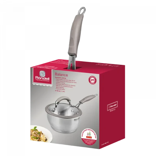 Cratița Rondell RDS-752, 1,4L, 16cm, Oțel inoxidabil
