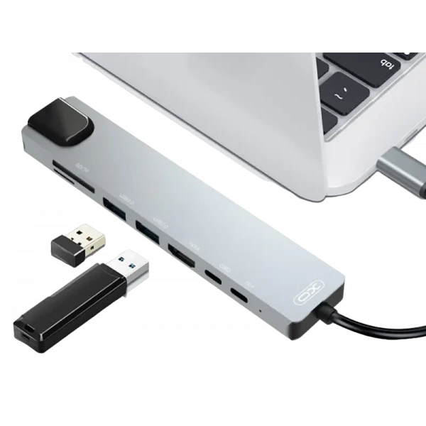 Adaptor USB XO HUB003, USB Type-C/HDMI, USB, USB type C, , Argintiu