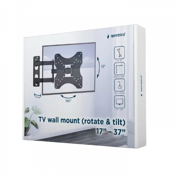 Настенное крепление для телевизора Gembird WM-37RT-01, Чёрный