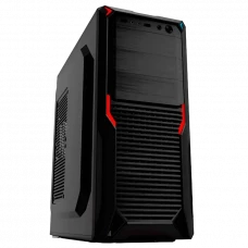 Carcasă PC Sohoo 5912BR, Midi-Tower, ATX, Negru/Rosu