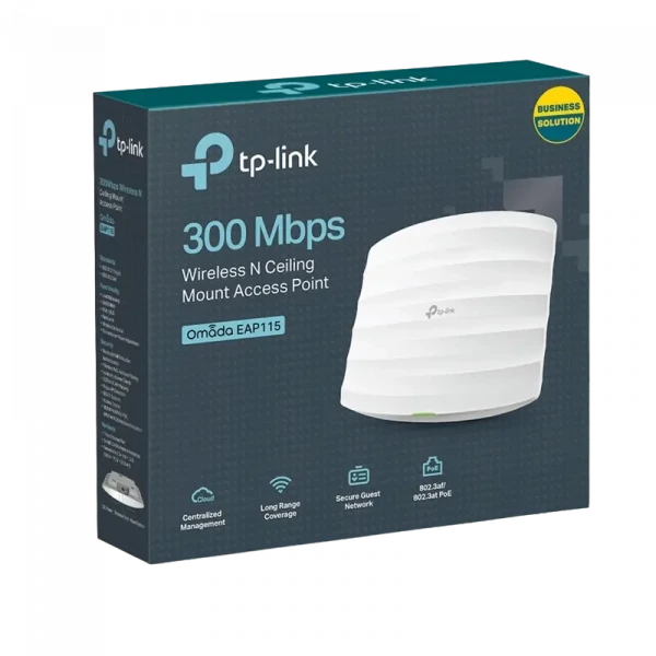 Беспроводная точка доступа TP-LINK EAP115 RF, 300 Мбит/с, Белый