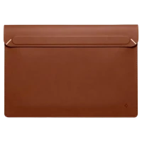 Husă pentru laptop Spigen Valentinus 15-16, Piele artificială, Cafeniu