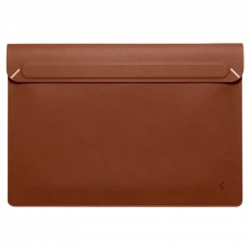 Husă pentru laptop Spigen Valentinus 15-16, Piele artificială, Cafeniu