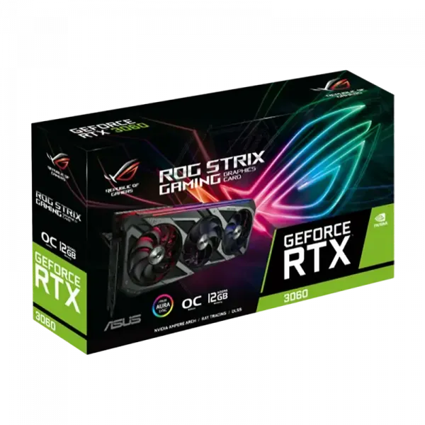 Видеокарта ASUS ROG-STRIX-RTX3060-O12G-V2-GAMING, 12ГБ GDDR6 192бит