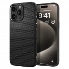 Husă Spigen iPhone 15 Pro Max Liquid Air, Negru mat