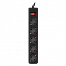 Prelungitor electric SVEN SF-05E, 5 Prize, 5m, Negru