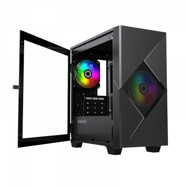 Компьютерный корпус Gamemax Cyclops, Midi-Tower, Без блока питания, Чёрный