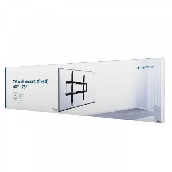 Фиксированное настенное крепление Gembird WM-75F-01, Чёрный