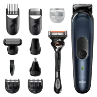 Trimmer pentru bărbați Braun 10-in-1 Trimmer MGK7330, Negru | Albastru