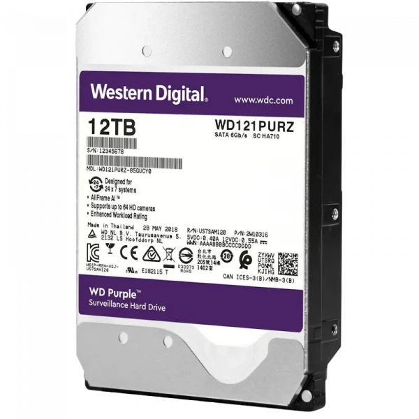 Unitate HDD Western Digital WD Purple, 3.5, 12 TB &lt,WD121PURZ&gt,