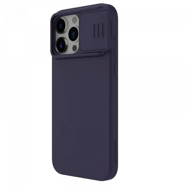 Husă Nillkin iPhone 15 Pro, CamShield Silky Silicone, Dark Purple