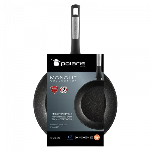 Tigaie Polaris Monolit-28F, 28cm, Negru
