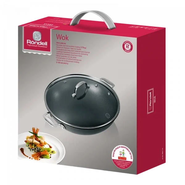 Сковорода WOK Rondell RDA-114, 32cm, Чёрный