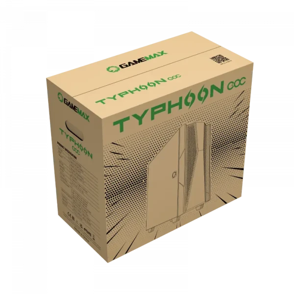 Компьютерный корпус Gamemax Typhoon COC, Midi-Tower, Без блока питания, Чёрный