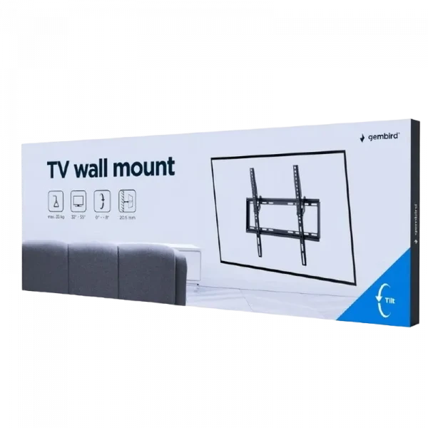 Настенное крепление для телевизора Gembird WM-55T-03, Чёрный