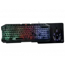 Set Tastatură + Mouse + Mouse Pad QUMO Mystic, Cu fir, Negru