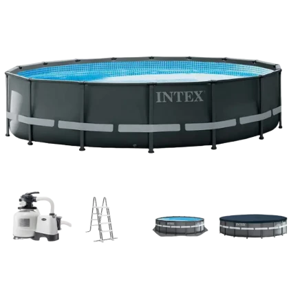 Piscină cu cadru metalic Intex XTR Ultra Frame, 19156L, Negru, 26326