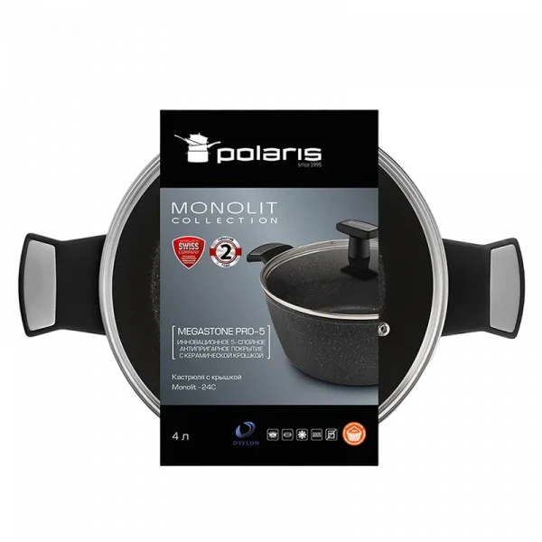 Cratiță Polaris Monolit-24C, 4L, 24cm, Negru