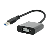 Adaptor Video Cablexpert AB-U3M-VGAF-01, USB - VGA D-Sub (F), 0,15m, Negru
