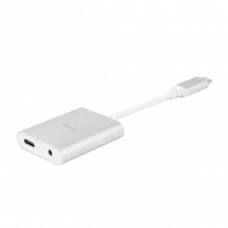 Audio Adaptor Moshi USB-C - 3.5 mm Digital Audio Adapter with Charging, USB Type-C/USB Type-C (F) + 3.5 mm (F), Argintiu