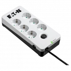 Prelungitor electric Eaton PB6D, 6 Prize, 1,5m, Negru/Alb