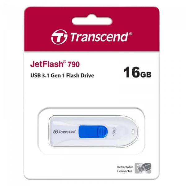 USB Flash накопитель Transcend JetFlash 790, 16Гб, Белый