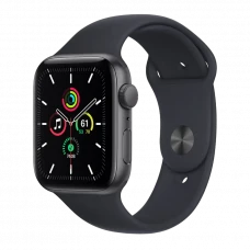 Ceas inteligent Apple Watch SE, 44mm, Carcasă din aluminiu cu bandă sport Midnight