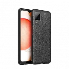Husă Xcover Galaxy A12 - Leather, Negru