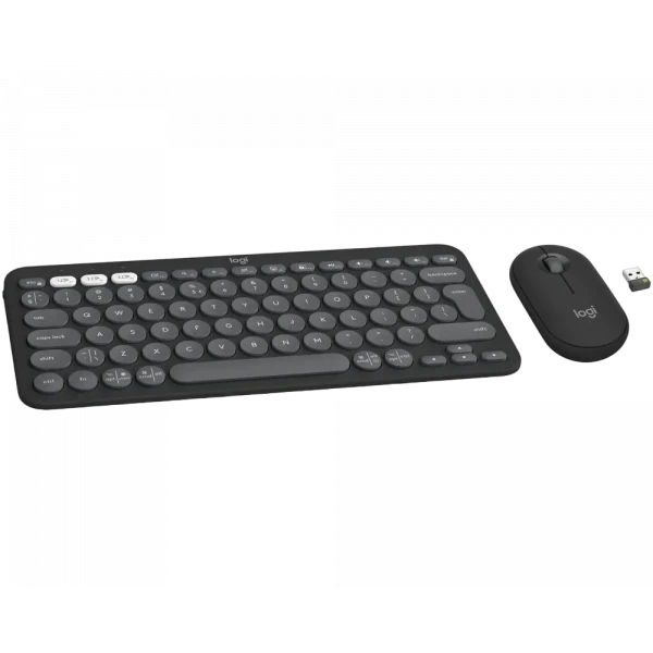 Клавиатура и мышь Logitech Pebble 2 Combo, Беспроводное, Графитовый