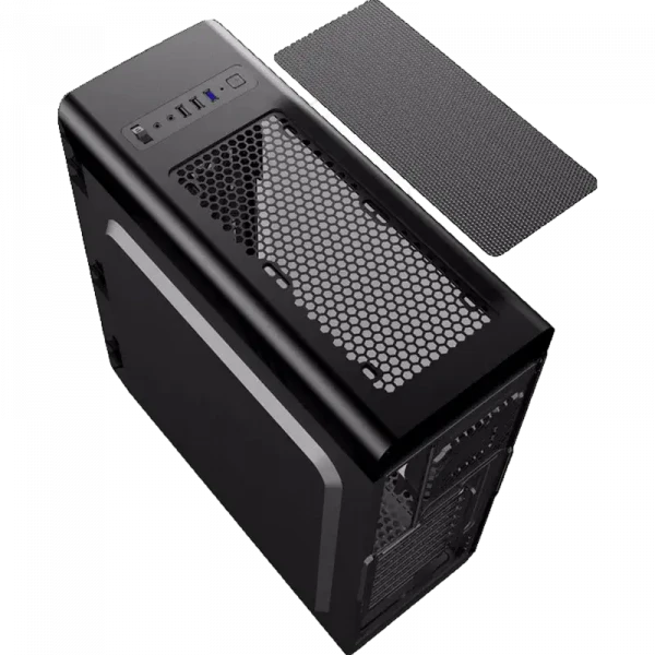 Carcasă PC Gamemax MoonLight FRGB, Midi-Tower, Fără PSU, Negru