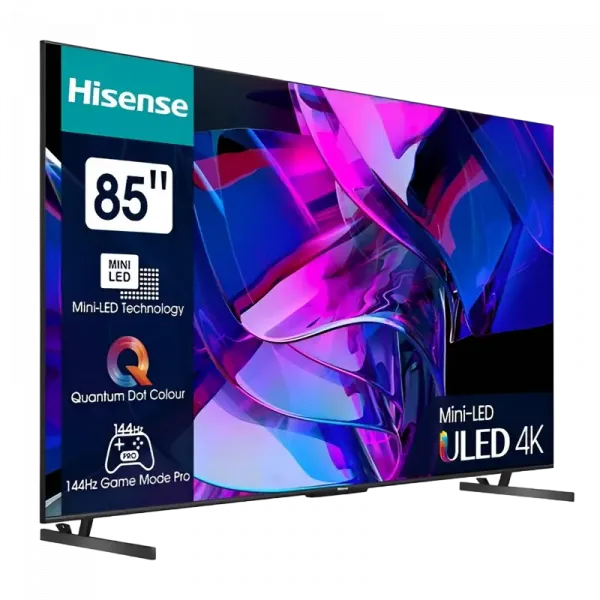 85 MiniLED SMART Телевизор Hisense 85U7KQ, 3840x2160 4K UHD, VIDAA U7.0, Серый
