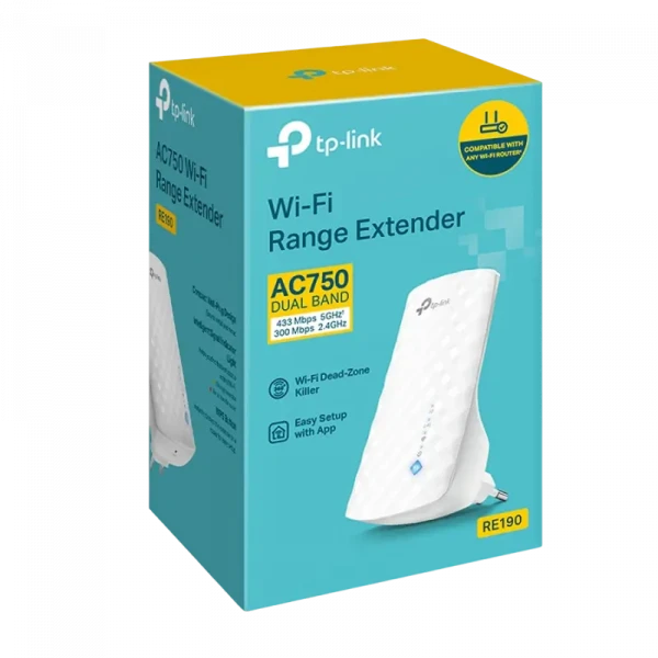 Punct de acces fără fir TP-LINK RE190, 300 Mbps, 433 Mbps, Alb