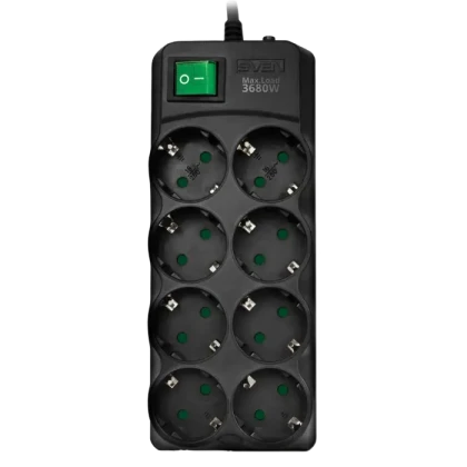 Prelungitor electric SVEN SV-021726, 8 Prize, 5m, Negru