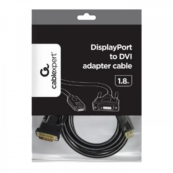 Cablu Video Cablexpert CC-DPM-DVIM-6, DisplayPort (M) - DVI-D (M), 1,8m, Negru