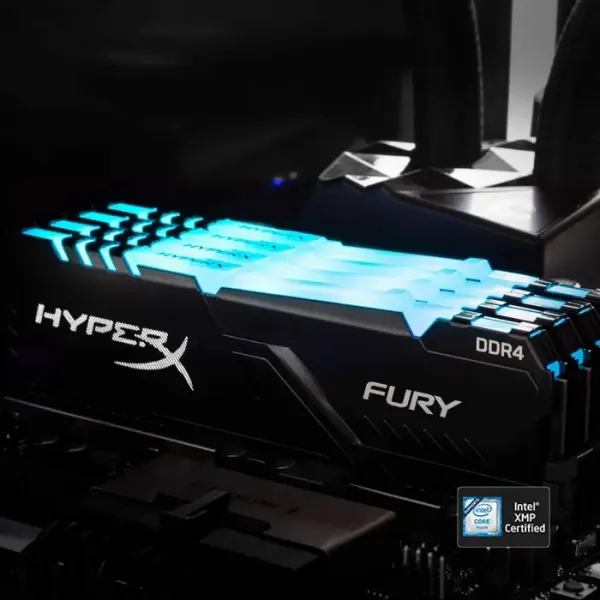 Оперативная память Kingston HyperX FURY RGB, DDR4 SDRAM, 3733 МГц, 16Гб, HX437C19FB3A/16
