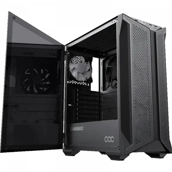 Компьютерный корпус Gamemax Brufen C1, Midi-Tower, Без блока питания, Чёрный