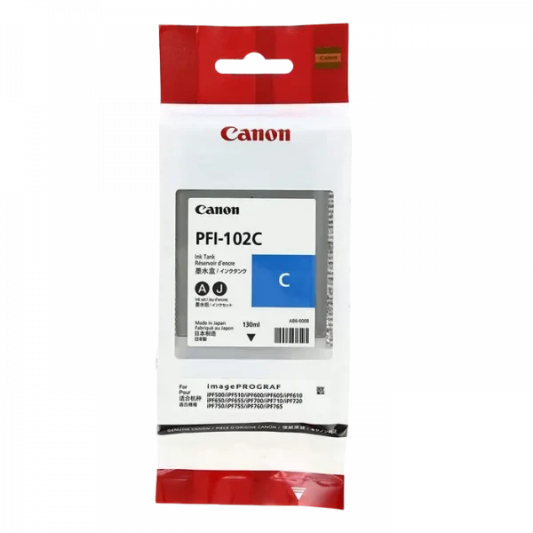 Cartuș de cerneală Canon PFI-102, 130ml, Cyan