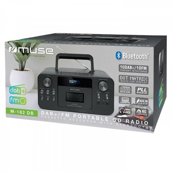 Портативная колонка MUSE M-182 DB, Чёрный