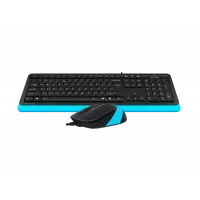 Клавиатура и мышь A4Tech F1010, Проводное, Черный/Синий