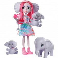 Papusa Enchantimals Elephant Esmeralda si Familia” GTM30