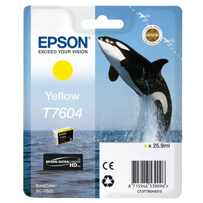 Картридж чернильный Epson T760, 26мл, Желтый