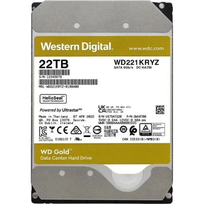 Unitate HDD Western Digital WD Gold, 3.5, 22 TB &amp;lt,WD221KRYZ&amp;gt,