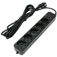 Prelungitor electric Ultra Power UP3-B-0.5UPS, 5 Prize, 0,5m, Negru