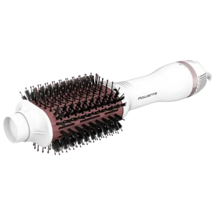 Uscător de păr-perie Rowenta Volumizer Oval Brush CF6135F0, 800 W, Alb | Roz