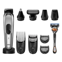 Trimmer pentru bărbați Braun 10-in-1 Trimmer MGK7220, Argintiu | Negru