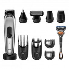Trimmer pentru bărbați Braun 10-in-1 Trimmer MGK7220, Argintiu | Negru