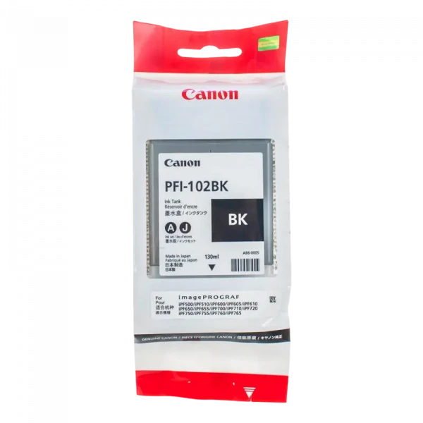Картридж чернильный Canon PFI-102, 130мл, Черный