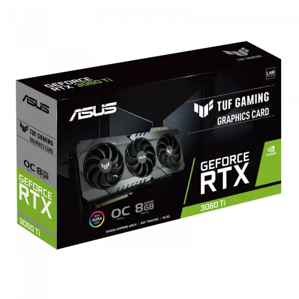 Placă Video ASUS TUF-RTX3060TI-O8G-V2-GAMING, 8GB GDDR6 256bit