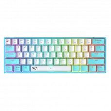 Tastatură Havit KB877L, Cu fir / Fără fir, Albastru/Alb