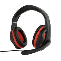 Căști gaming Gembird GHS-03, Cu fir, Negru/Roșu
